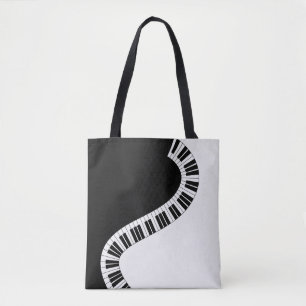 Piano Music Tangentbord Black White Music Teacher Tygkasse
