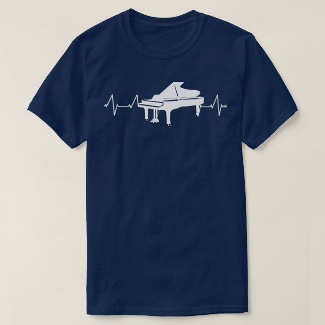 Piano Music Tangentbord Heartslag T Shirt Piano Mu (Design framsida)