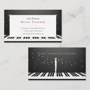Piano Music Teacher Unik Visitkort