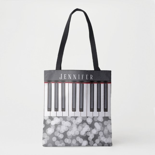Piano Music Tote bags för Piano-spelare Tygkasse (Framsida)