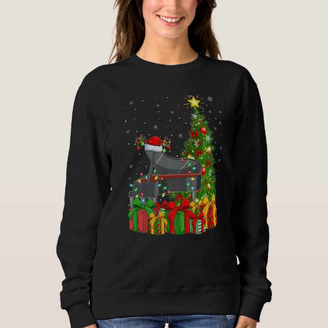 Piano Music  Xmas Holiday Santa Piano Christmas Tr T Shirt (Framsida)