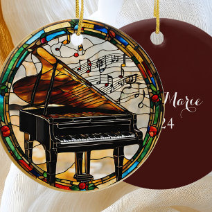 Piano Musical Instrument Julgransprydnad Keramik