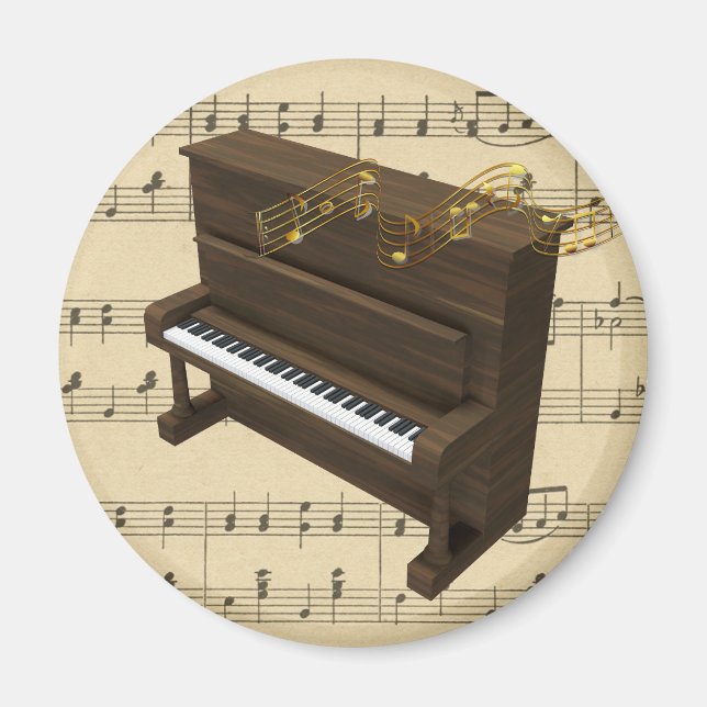Piano Musical Instrument och Lakan Music Magnet (Framsidan)