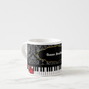 PIANO-/MUSICespressomuggen med pianot stämm/damas Espressomugg