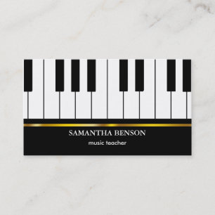 Piano Musician-Affärskort med Music Note Visitkort