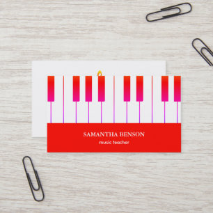 Piano Musician-Affärskort med Music Note Visitkort