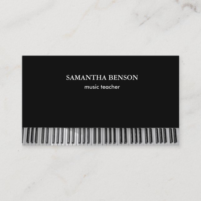 Piano Musician Business card with Music Note Visitkort (Framsida)
