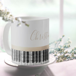 Piano musik noter kaffemugg