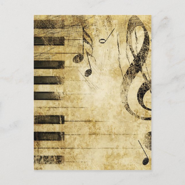 Piano Musik noter Vykort (Framsida)