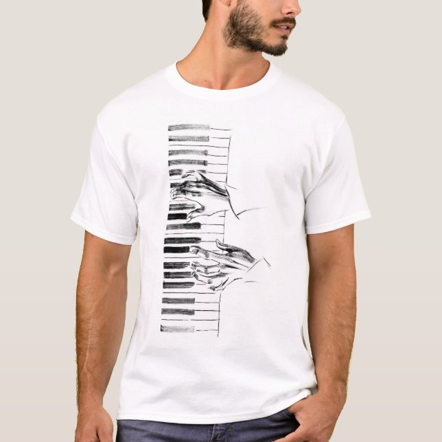 Piano Musik T Shirt (Framsida)