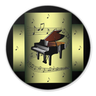 Piano~-musikalen virvlar runt ~ noterar ~ * ~ knopp