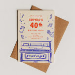 Piano Nattens 40:e födelsedagsljus Inbjudningar<br><div class="desc">party pianokvällsinbjudningar med roligt,  handritade 40-årsjubileum,  med lekfulla illustrationer av piano,  musik noter,  drycker,  mikrofon och stjärnor.</div>