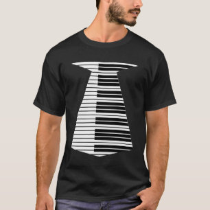 Piano Neck Tie Funny Humous Tangentbord Music Play T Shirt