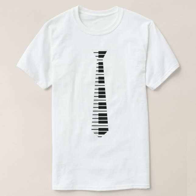 Piano Neck Tie Funny Humous Tangentbord Music Play T Shirt (Design framsida)