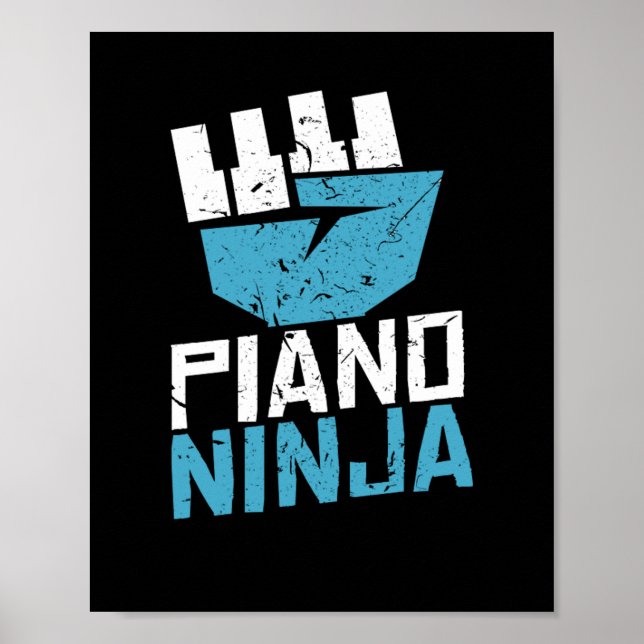 Piano Ninja Clef Music Poster (Framsidan)