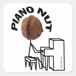 Piano Nöt Fyrkantigt Klistermärke
