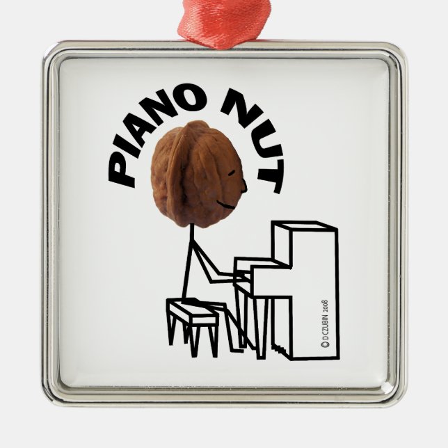 Piano Nöt Julgransprydnad Metall (Framsidan)