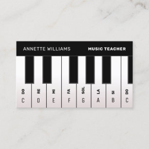 Piano noterar musikaler visitkort