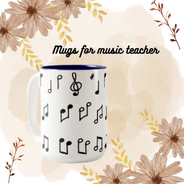 Piano Notes Modern Music Instrument Två-Tonad Mugg (Skapare uppladdad)