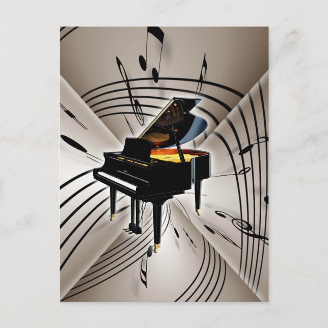 Piano Notes och personal Vykort (Framsida)