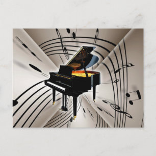 Piano Notes och personal Vykort