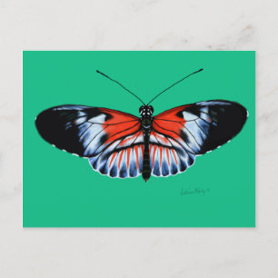 Piano Nyckel Butterfly Painting with Black, Red Vi Vykort
