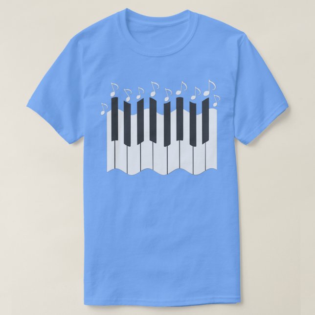 Piano nyckel mönster med not musik noter motif p t shirt (Design framsida)