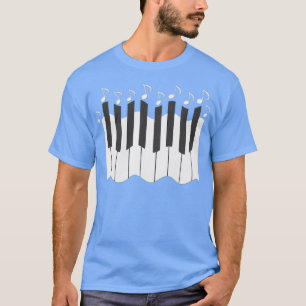 Piano nyckel mönster med not musik noter motif p t shirt