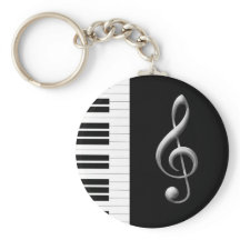 Piano Nyckel och Gclef Keychain