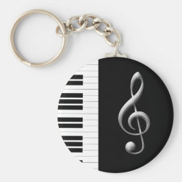 Piano Nyckel och Gclef Keychain Nyckelring