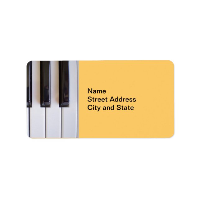 Piano Nycklar Adressetikett (Framsidan)