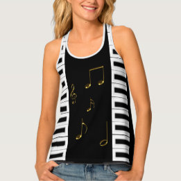 Piano Nycklar All-over Print Racerback-Tanktopet