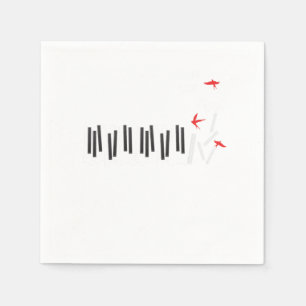 Piano Nycklar Birds Pianist Musician Musik noter G Pappersservett