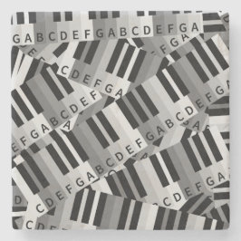 Piano Nycklar Black and WhitePmönster Underlägg Sten