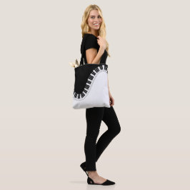 Piano Nycklar Black & White Design Tote Bag Tygkasse