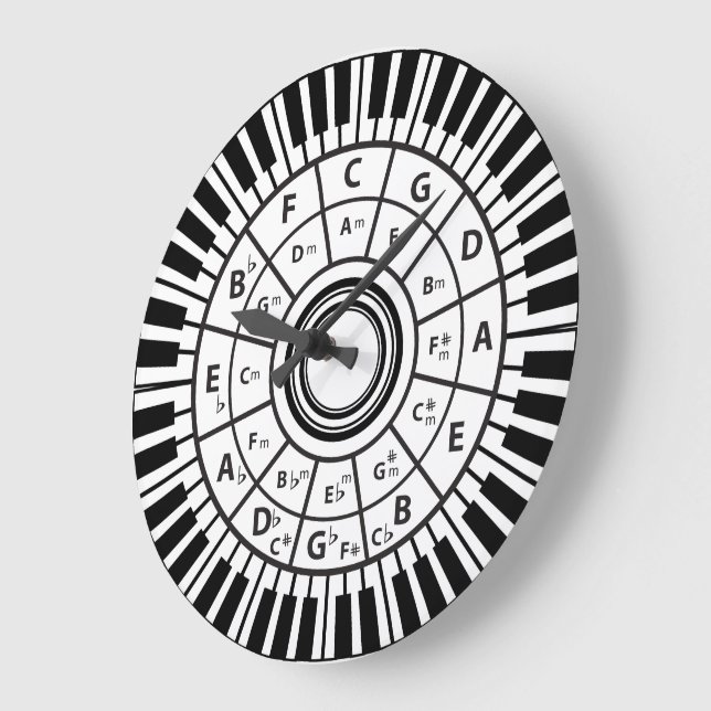Piano Nycklar Circle of Fifths Stor Klocka (Vinkel)