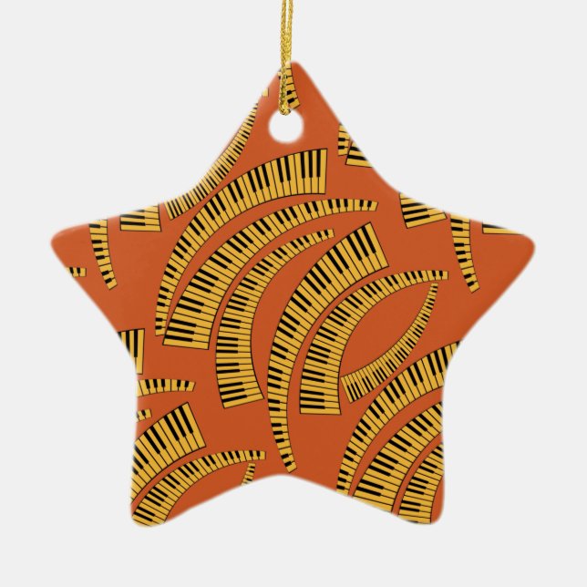 Piano Nycklar Curved Ceramic Ornament (Framsidan)