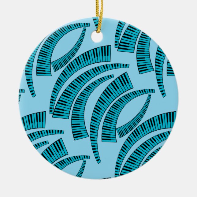 Piano Nycklar Curved Ceramic Ornament (Framsidan)