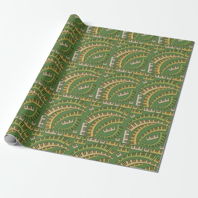 Piano Nycklar Curved Presentpapper (Utrullad)