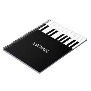 PIANO NYCKLAR DESIGN NAMN MUSIC ÄLSKARE ANTECKNINGSBOK