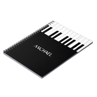 PIANO NYCKLAR DESIGN NAMN MUSIC ÄLSKARE ANTECKNINGSBOK