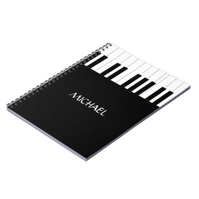 PIANO NYCKLAR DESIGN NAMN MUSIC ÄLSKARE ANTECKNINGSBOK (Vänstra Sidan)