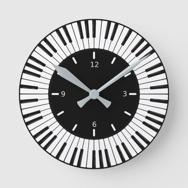 Piano Nycklar Design Round Clock Rund Klocka (Framsida)