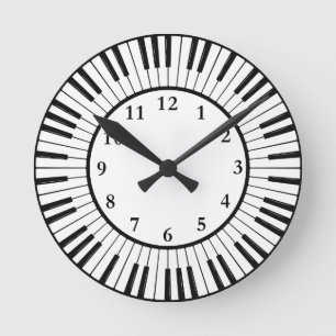Piano Nycklar Design Round Clock Rund Klocka