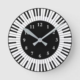 Piano Nycklar Design Round Clock Rund Klocka