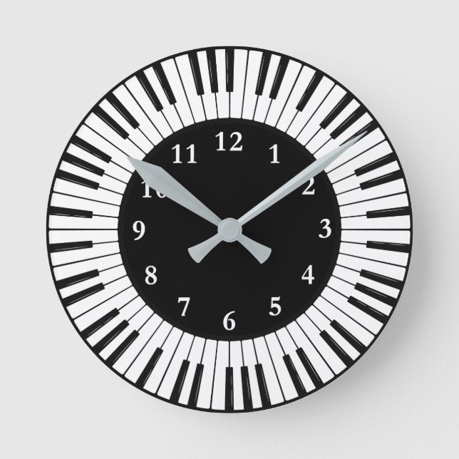 Piano Nycklar Design Round Clock Rund Klocka (Framsida)
