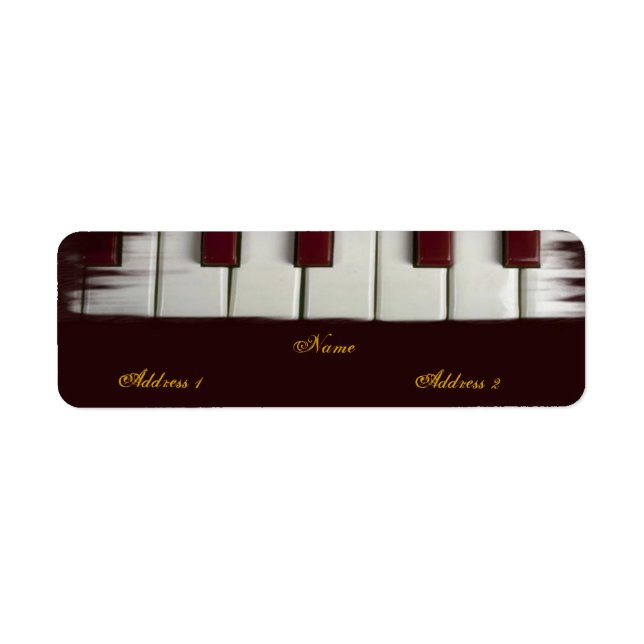 Piano Nycklar-etikett Returadress Etikett (Framsidan)