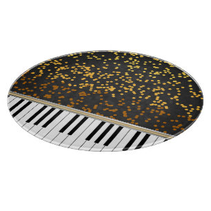 Piano Nycklar Guld Polka dots Mönster