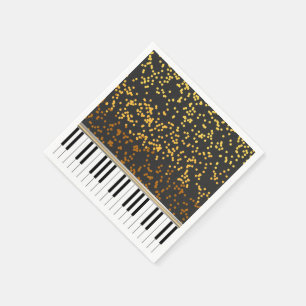 Piano Nycklar Guld Polka dots Mönster Pappersservett