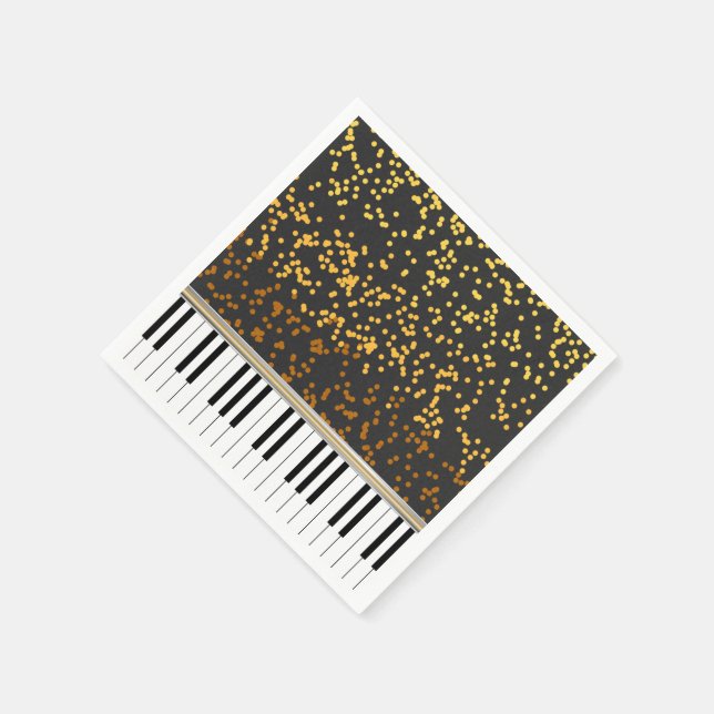 Piano Nycklar Guld Polka dots Mönster Pappersservett (Hörn)